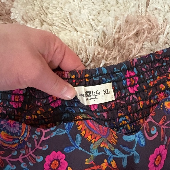 NATURAL LIFE Colorful Floral Maxi Skirt - 100% Rayon 💗 - Picture 3 of 6